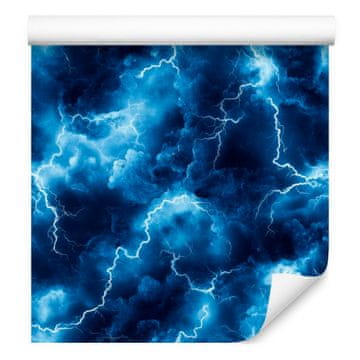 Akvarel Galaxy plava tapeta, meki oblici 50x1000 cm