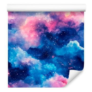 Akvarel tapeta Galaxy Plava, ljubičasta, azurna i mornarsko plava 50x1000 cm