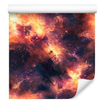 Fototapeta s akvarelnom galaksijom, crvena i bordo, 50x1000 cm