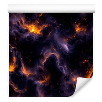 Akvarel Galaxy tapeta crna, indigo i šljiva 50x1000 cm
