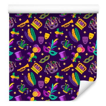 Tapeta Mardi Gras Indigo i Plum za dnevni boravak i spavaću sobu 50x1000 cm
