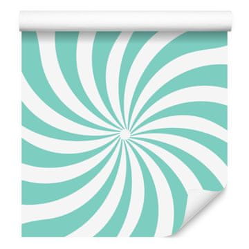 Hippie Mint i bijela tapeta za dnevni boravak i spavaću sobu 50x1000 cm
