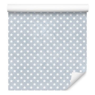 Tapeta Zvijezde svijetlo sive i bijele, svijetlosiva pozadina 50x1000 cm