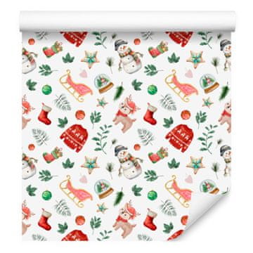 Božićna tapeta bijela, svijetlosiva pozadina 50x1000 cm