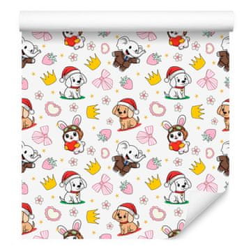 Božićna tapeta bijela, svijetlo siva iznutra 50x1000 cm
