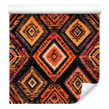 Boho narančasta i hrđava tapeta za dnevni boravak i spavaću sobu 50x1000 cm