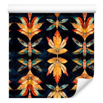 Boho tapeta crno-zlatna za dnevni boravak i spavaću sobu 50x1000 cm