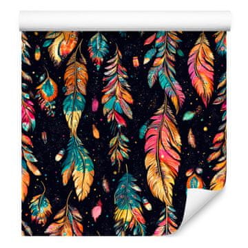Boho tapeta crna i tamnoplava za dnevni boravak i spavaću sobu 50x1000 cm