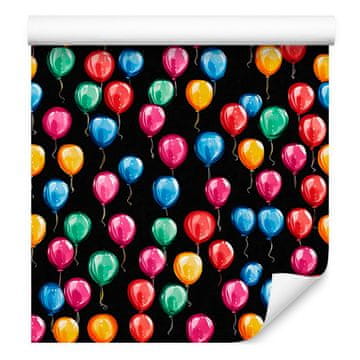 Tapeta s balonima za rođendan, crna i bordo boja, za dnevni boravak i spavaću sobu 50x1000 cm