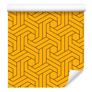 Tapeta s geometrijskim uzorkom zlatne boje za dnevni boravak i spavaću sobu 50x1000 cm