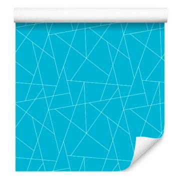Tapeta s geometrijskim uzorkom tirkizna, suptilni detalji 50x1000 cm