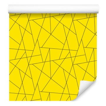 Tapeta s geometrijskim uzorkom, žuta pozadina, žuta sredina 50x1000 cm