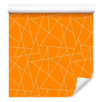 Tapeta s geometrijskim uzorkom, zlatna pozadina, zlatni centar 50x1000 cm