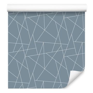 Tapeta s geometrijskim uzorkom, plava pozadina, plavi centar 50x1000 cm