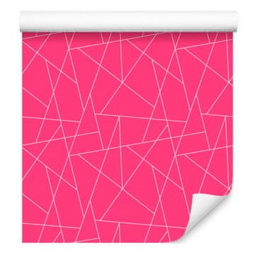 Tapeta s geometrijskim ružičastim uzorkom, suptilni detalji 50x1000 cm