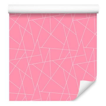 Tapeta s geometrijskim uzorkom, puderasto ružičasta, suptilni detalji 50x1000 cm