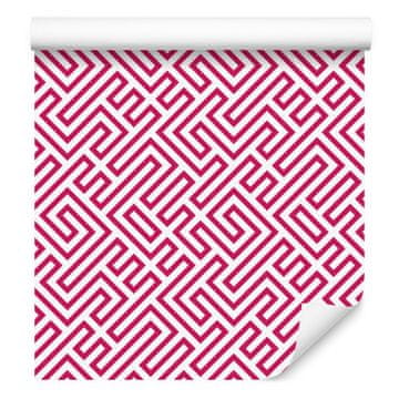Tapeta s geometrijskim uzorkom, puderasto ružičasta, ljubičasta i bijela 50x1000 cm