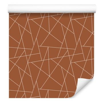 Tapeta s geometrijskim uzorkom, narančasta, fini detalji 50x1000 cm
