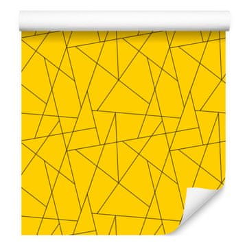 Tapeta s geometrijskim uzorkom žute boje, suptilni detalji 50x1000 cm