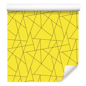 Tapeta s geometrijskim uzorkom žute boje, fini detalji 50x1000 cm