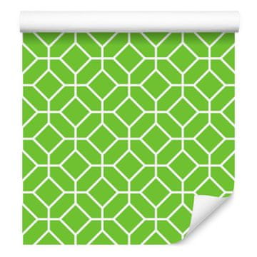 Tapeta s geometrijskim uzorkom limete za dnevni boravak i spavaću sobu 50x1000 cm
