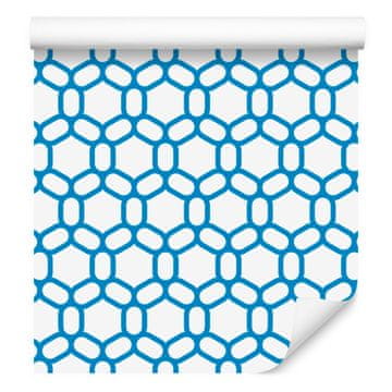 Tapeta s geometrijskim uzorkom azurne boje, azurna pozadina za dnevni boravak i spavaću sobu 50x1000 cm