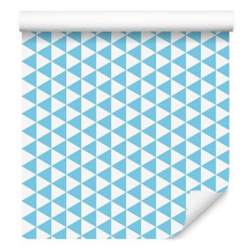 Tapeta s geometrijskim uzorkom azurno-bijele boje, azurna pozadina 50x1000 cm