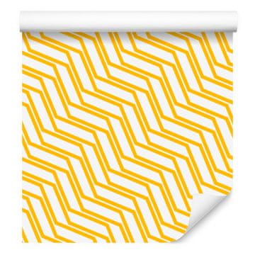 Tapeta s geometrijskim uzorkom, krem, bijela i zlatna 50x1000 cm