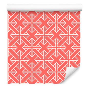 Tapeta s geometrijskim uzorkom koralja, koraljna pozadina za dnevni boravak i spavaću sobu 50x1000 cm