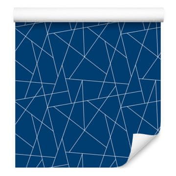 Tapeta s geometrijskim uzorkom, gore plava, dolje plava 50x1000 cm