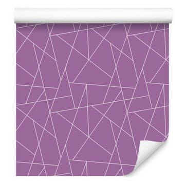 Tapeta s geometrijskim uzorkom ljubičaste boje, meki oblici 50x1000 cm