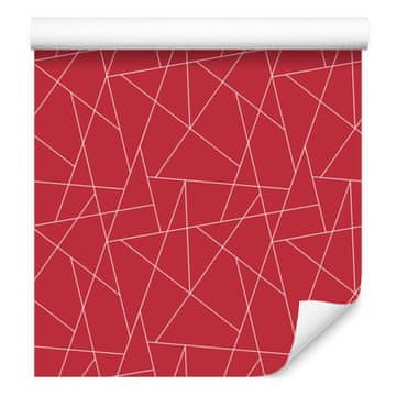 Tapeta s geometrijskim uzorkom crvene boje, meki oblici 50x1000 cm