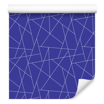 Tapeta s geometrijskim uzorkom plave boje, prozirni detalji 50x1000 cm