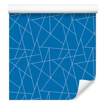 Tapeta s geometrijskim uzorkom plave boje, meki oblici 50x1000 cm