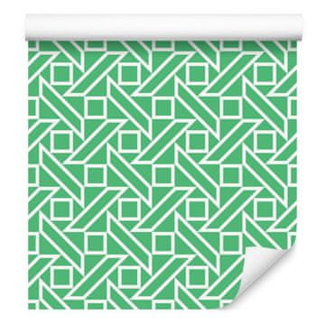 Tapeta s geometrijskim uzorkom u boji mente i zelene za dnevni boravak i spavaću sobu 50x1000 cm