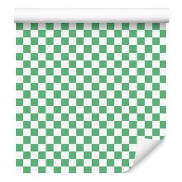 Tapeta s šahovskim uzorkom, mint, zelena i bijela, za dnevni boravak i spavaću sobu 50x1000 cm