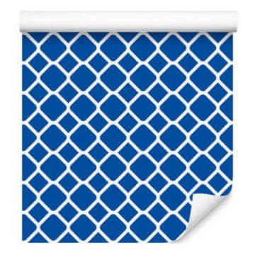 Tapeta s geometrijskim uzorkom, plava i azurna, za dnevni boravak i spavaću sobu 50x1000 cm