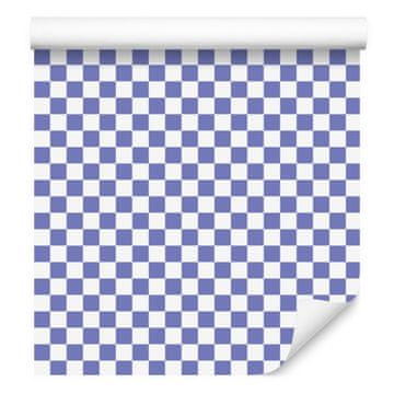 Tapeta s plavom šahovnicom, plavi centar za dnevni boravak i spavaću sobu 50x1000 cm