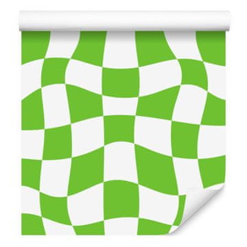 Tapeta Casual Checkboard Lime za dnevni boravak i spavaću sobu 50x1000 cm