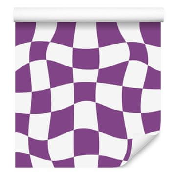 Tapeta Casual Chairboard Ljubičasta, Bijela i Svijetlo siva 50x1000 cm