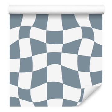 Besplatna tapeta plava šahovnica, svijetlosiva pozadina 50x1000 cm