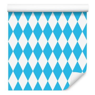 Tapeta s azurnim harlekin rombom za dnevni boravak i spavaću sobu 50x1000 cm