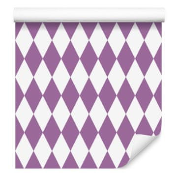 Harlequin Diamonds tapeta ljubičasta, svijetlosiva pozadina 50x1000 cm