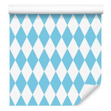 Tapeta Harlequin Diamonds, bijela, azurna pozadina, za dnevni boravak i spavaću sobu, 50x1000 cm