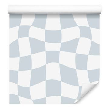 Tapeta Casual šahovnica bijela i svijetlosiva 50x1000 cm