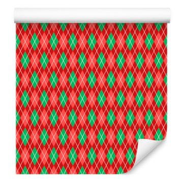 Tapeta Argyle Diamonds crvena i koraljna za dnevni boravak i spavaću sobu 50x1000 cm