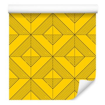 Geometrijska tapeta s rombovima žuta, fini detalji 50x1000 cm