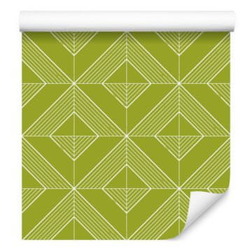 Geometrijska romboidna tapeta žute boje za dnevni boravak i spavaću sobu 50x1000 cm