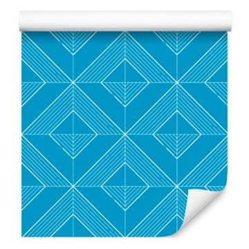 Tirkizna tapeta s geometrijskim dijamantima, suptilni detalji 50x1000 cm
