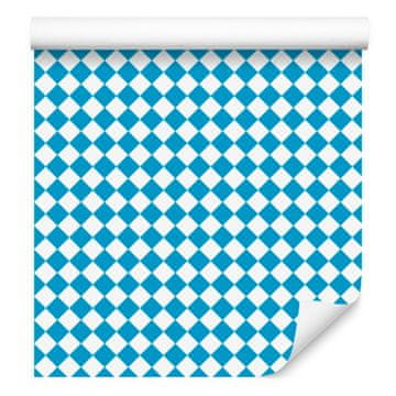 Geometrijska tapeta s rombovima u boji celadona, tirkizne i bijele boje 50x1000 cm
